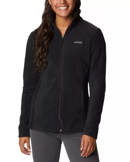 Columbia Women's Basin Trail Fleece Full Zip Jacket Size XXL Black Pockets NEW