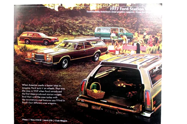 1977 Ford Station Wagons  Factory Dealership Sales Brochure