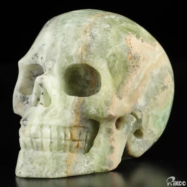 2.0" Afghanistan Jade Hand Carved Crystal Skull, Realistic, Crystal Healing