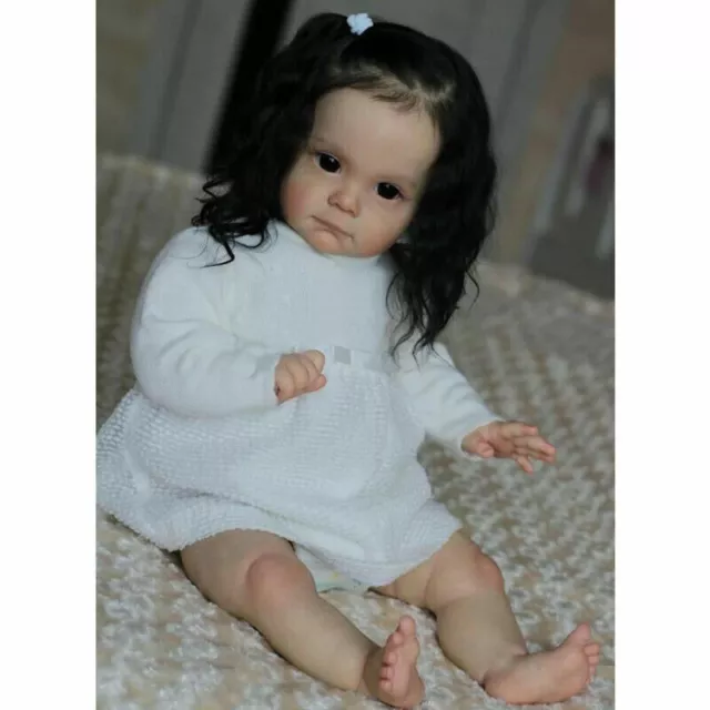 Bambole neonato 24" reborn bambina fatta a mano realistica bambola regalo neonato + vestiti 2