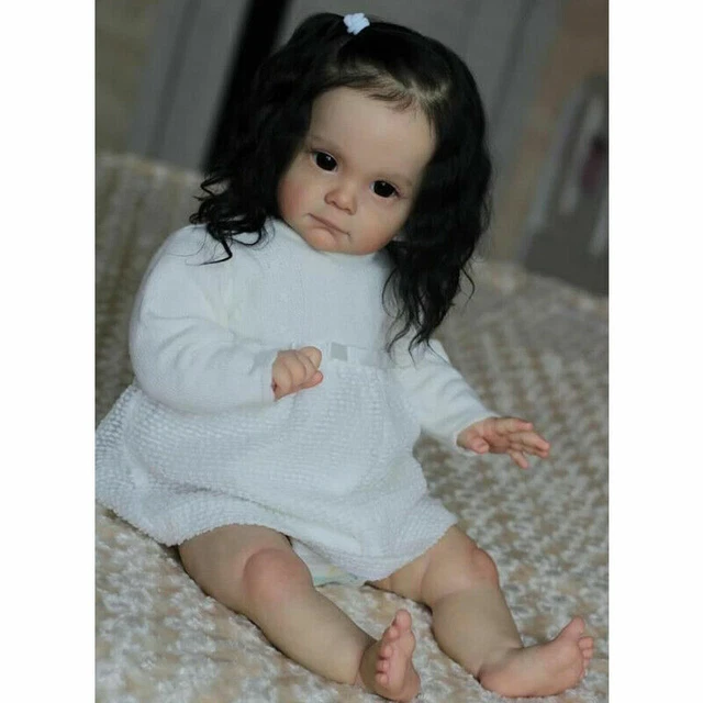 Bambole neonato 24" reborn bambina fatta a mano realistica bambola regalo neonato + vestiti 2