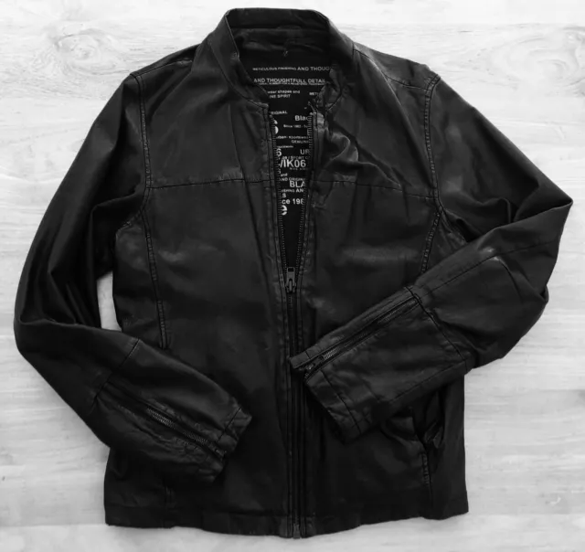 Authentique Blouson Cuir Noir Ikks Taille Xl  ** Comme Neuf **