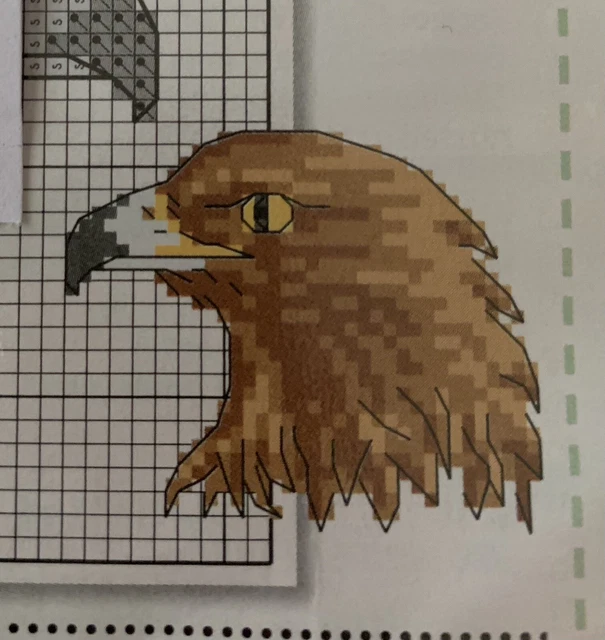 Tabla de diseño de punto de cruz pequeña de pájaro águila
