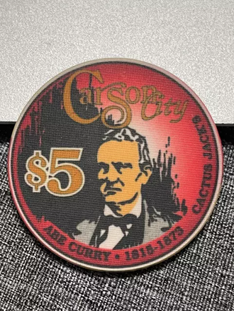 ((Uncirculated)) $5 Carson City Cactus Jack's Casino Poker Chip 1993 Nevada