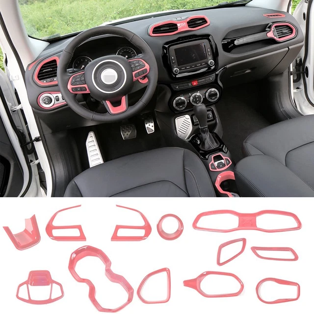 Garniture Décorative Sortie D'Air Climatisation Pour Jeep Renegade 2016-2022 - Finition Fibre De Carbone - 2