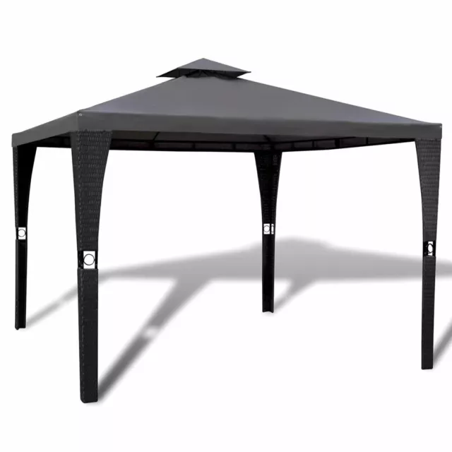 3x3m Pavillon Poly Rattan Gartenpavillon Gazebo Partyzelt Festzelt Pergola #DHL#