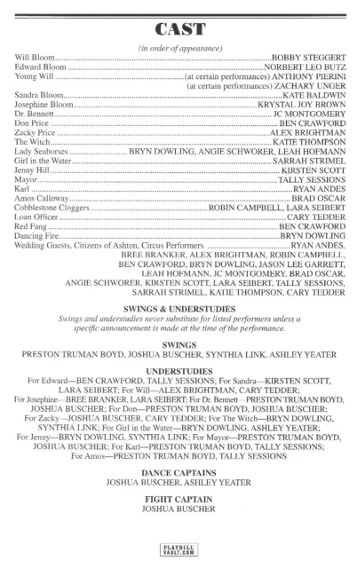 Norbert Leo Butz "BIG FISH" Kate Baldwin / Andrew Lippa 2013 Tryout Playbill 3