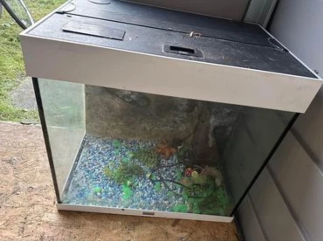 JUWEL FISH TANK 64cm X 60cm With Inbuilt Stone Wall Testure Wall