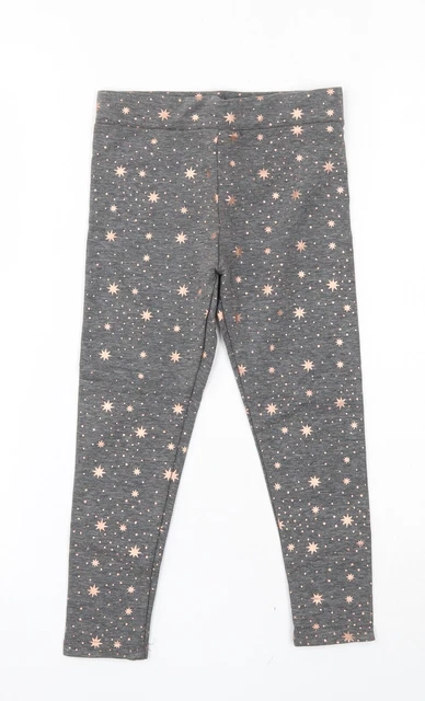 Primark Girls Grey Geometric Polyester Jogger Trousers Size 5-6 Years  Regular