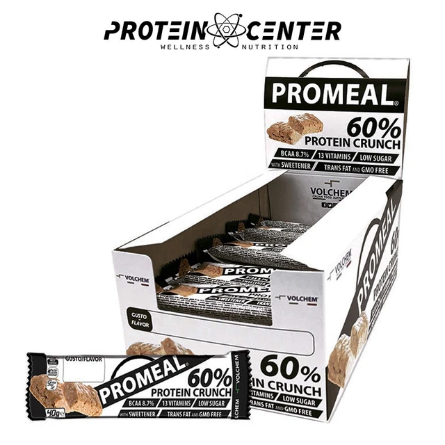 Volchem Promeal Protein Crunch, Barretta Proteica 60% Di Proteine Vari Gusti