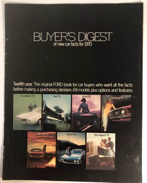 Vintage 1970 Ford Buyers Digest Advertising Dealer Brochure - Torino Mustang