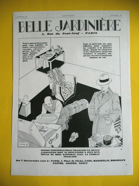 Publicite De Presse Belle Jardiniere Grand Magasin Illustration Thierry 1928
