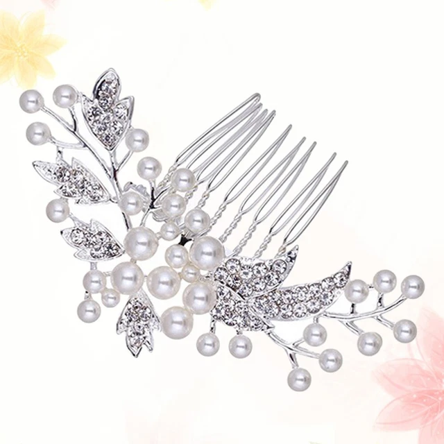 Pettine per capelli foglia strass matrimonio pettine per capelli foglia sposa perla perline gioielli per