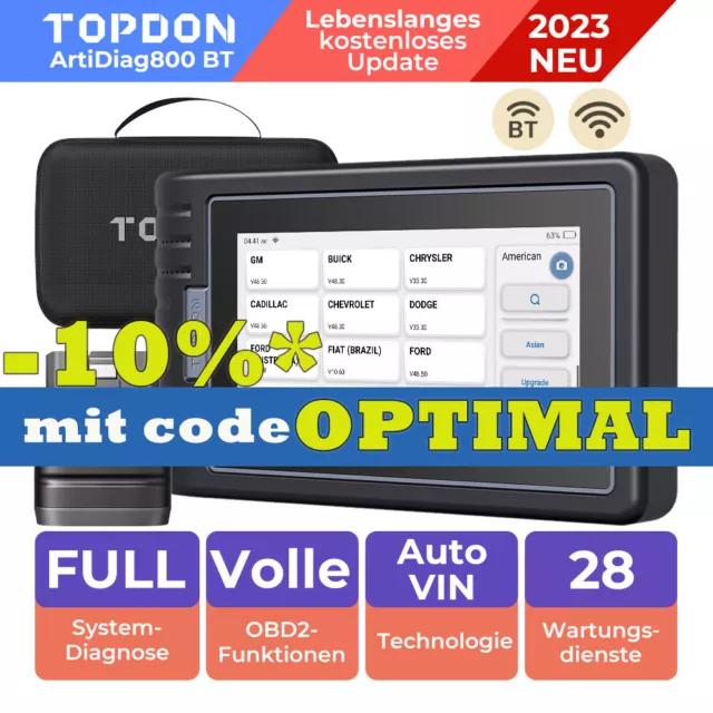 🔥TOPDON AD800 BT Profi Auto Diagnosegerät KFZ OBD2 Scanner ALLE SYSTEM TPMS DHL