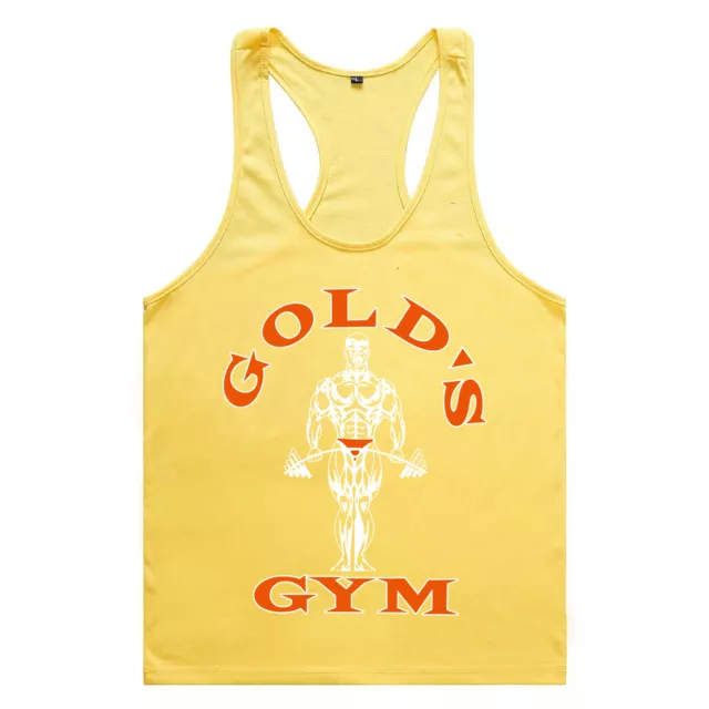 Top Stringer Vest Golds Gym Mens Muscle Joe Workout Training Bodybuilding Tank K