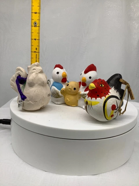 Japanese Clay Bell Ceramic Dorei Asian Antiques Chicken Kamakura