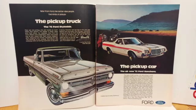 1972 FORD RANCHERO  CENTERFOLD  1971 PRINT AD - 11 X 17  h4