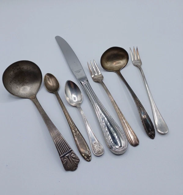 Vintage Lot of 6 Silver Plated Service Reed Barton Hotel King Edward Alvin Avon+