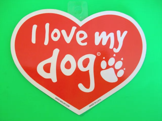 Red I LOVE MY DOG (w/ Pawprint) Car Vehicle Home Office Refrigerator Magnet New