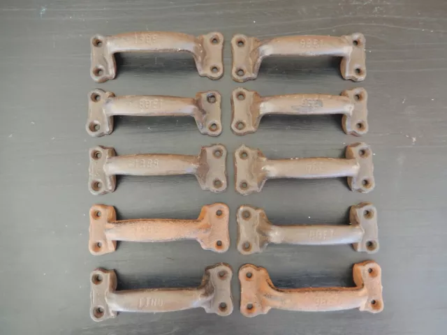 10 Rustic Metal Door Handles Heavy Duty Cast Iron (Read Description)