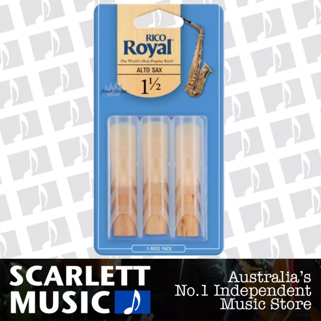 Rico Royal Alto Sax Saxophone 3 Pack Reeds Size 1.5 (1 1/2 - One and a Half) 3PK