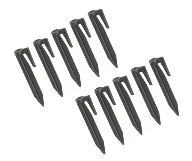 Lot De 100 Sardines (piquets) En Plastique Noir – 8,5 Cm, Pour Robot Tondeuse, Tentes, Bâches | Polypropylène