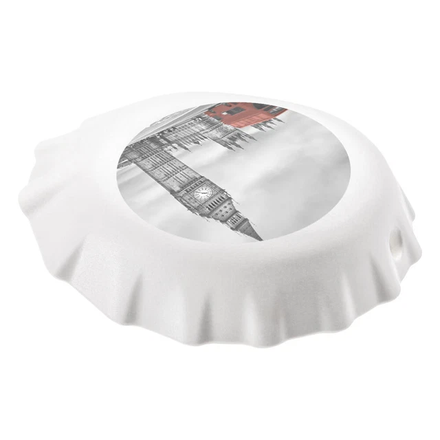 Koziol Plopp London Abrebotellas Abridor de Botellas Destapador Blanco con Neón