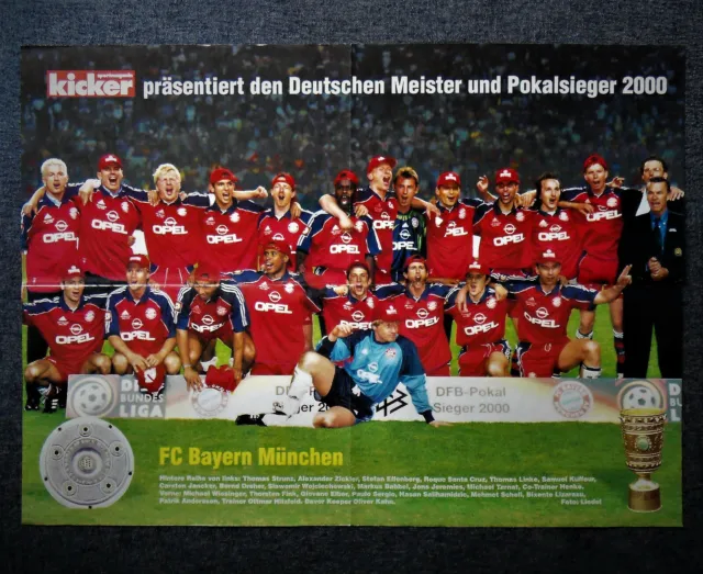 Poster FC Bayern München - Saison 1999/00 - A2 Poster (XL ca. - 44 x 60 cm) #