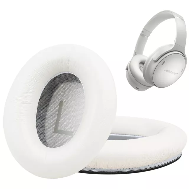 OHRPOLSTER für Bose QuietComfort QC15 QC25 QC35 QC45 QC35 II Leder Weiß 1 Paar