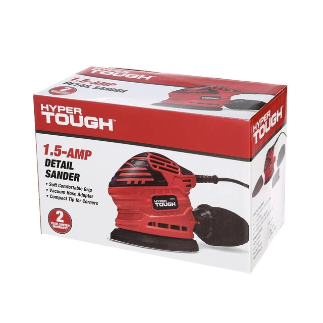 Hyper Tough 1.5-Amp Handheld Electric Sanding Detail Sander With Dust Bag Corded