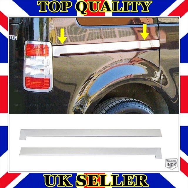Chrome Side Sliding Door Rail Trim 2 pcs VW CADDY III 2004-2015 (LWB Long Base)