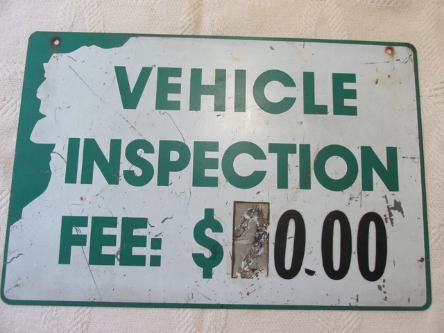 Vintage Metal Vehicle Car Inspection Sign New Hampshire Old Man Of The Mountain Vintage Metal Vehicle Car Inspection Sign New Hampshire Old Man Of The Mountain