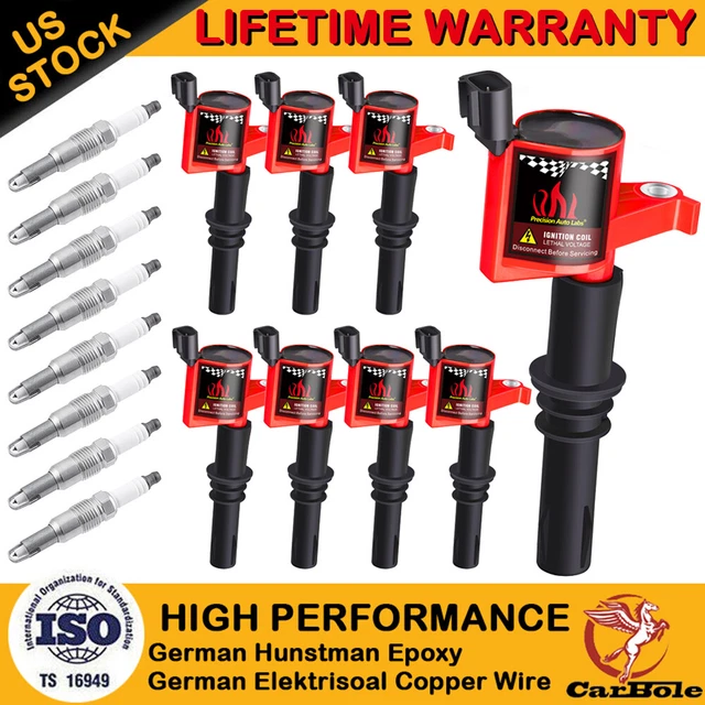 8PACK IGNITION COILS and PLATINUM Spark Plugs For Ford F150 5.4L 2004