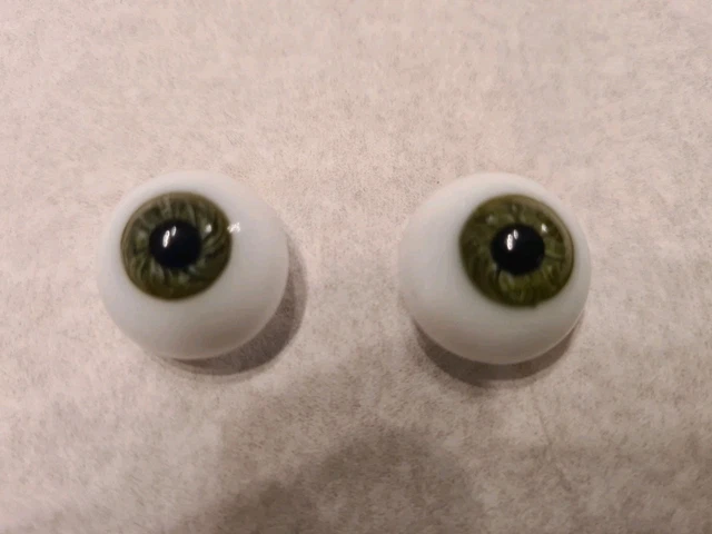 Yeux verts de poupée anciens en verre (réf25.3) - œil - Antique Glass
