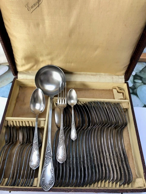 Ménagère Ancienne Inox Service 37 Couverts Coffret Ancien Vintage art déco