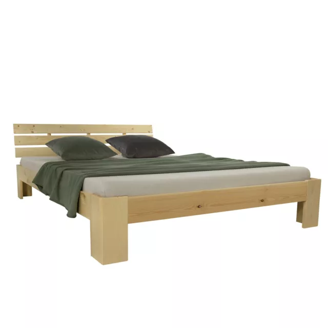 Letto 140x200 legno massiccio a doghe letto matrimoniale futon struttura letto Homestyle4u 2