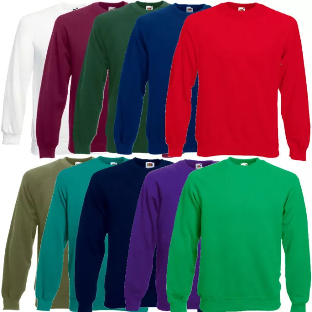 Fruit of the Loom Herren Sweatshirt Raglan Pullover Sweat S M L XL XXL