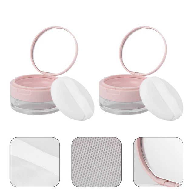 2 piezas Contenedor en polvo vacío de maquillaje de viaje contenedores sueltos Tamizador