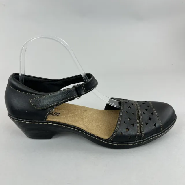 Clarks Woman Soft Cushion Black Leather Strappy Cameroon | Ubuy
