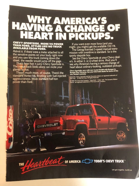 vintage Chevy Truck Print Ad  Advertisement Chevrolet PA1