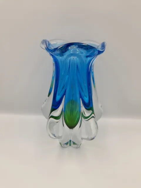 Vintage Glass Vase Mid Century Czech Retro 1960s Chribska Josef Hospodka MCM