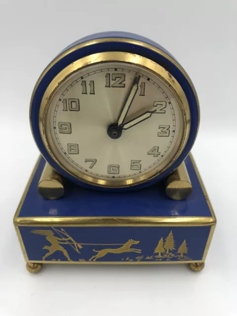 Uti Reuge swiss music box Ancien réveil horloge vintage alarm desk clock