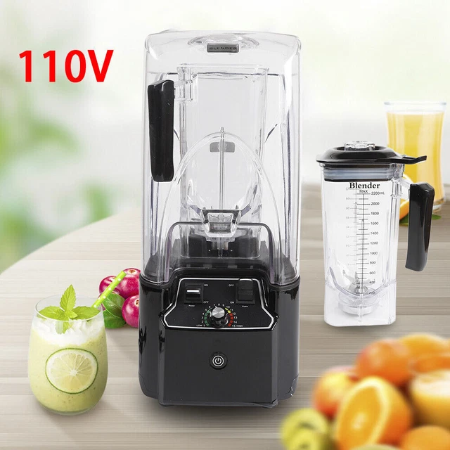 Soundproof Cover Blender Mixer Juicer Commercial Heavy Duty Smoothie Blender US