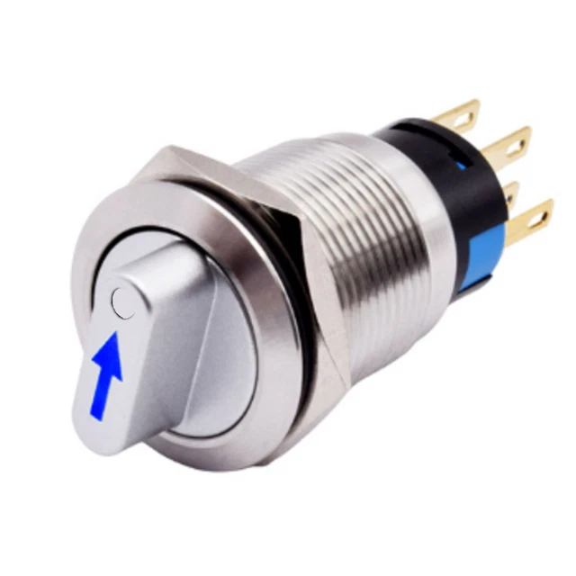 Interruttore rotante selettore momentaneo resistente 19 mm 1NO 1NC 110 220 V ONOff IP66