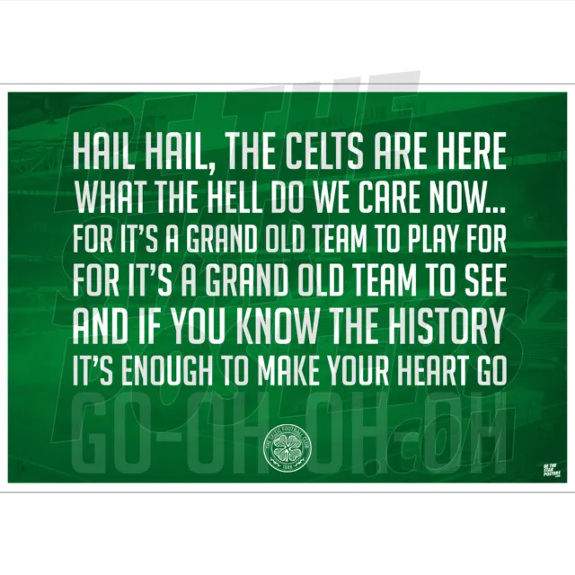 Celtic FC Chant Poster PRODOTTO CON LICENZA UFFICIALE A4 A3 A2
