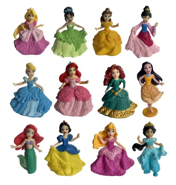 12pc Disney Princess Cinderella Belle Playset 12 Figure Cake Topper Toy Doll Set