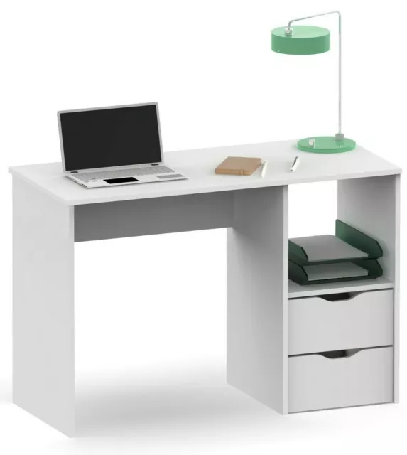 Mesa escritorio Eko 2 cajones estudio juvenil color blanco moderna 76x115x50 cm