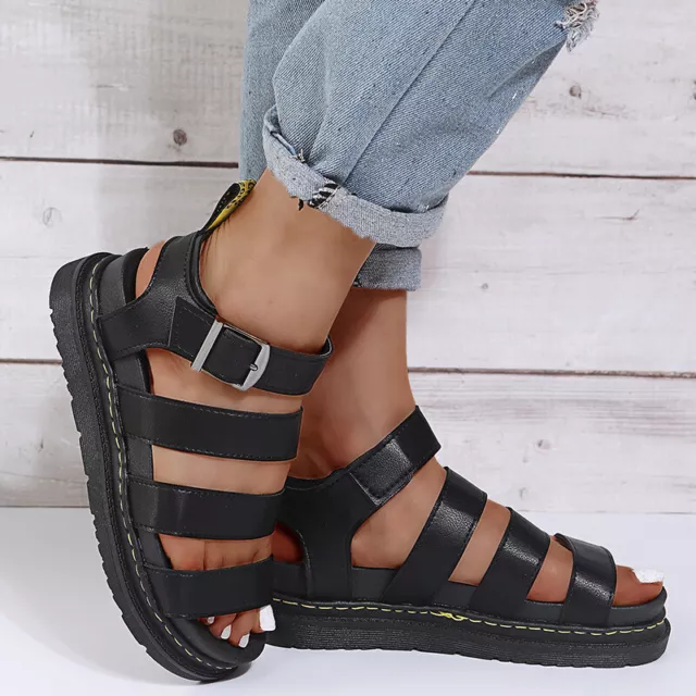 Womens Flatform Sandals Summer Ankle Strap Fashion Shoes Chunky Platform Block