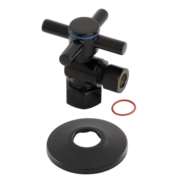 Kingston Brass CC4310.DXK 2"H Quarter Turn Angle Stop Valve - Black