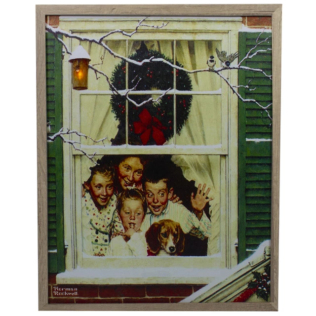 Northlight 19" Norman Rockwell 'Oh Boy! It's Pop New Plymouth' Christmas Art